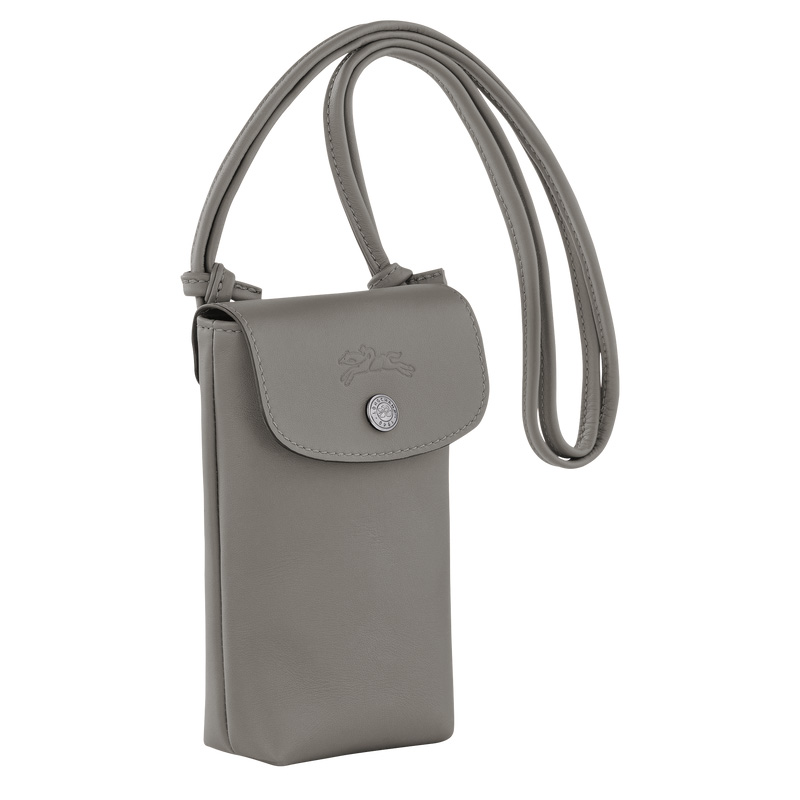 Longchamp | Le Pliage Xtra Phone case with leather lace Turtledove - Leather | Turtledove