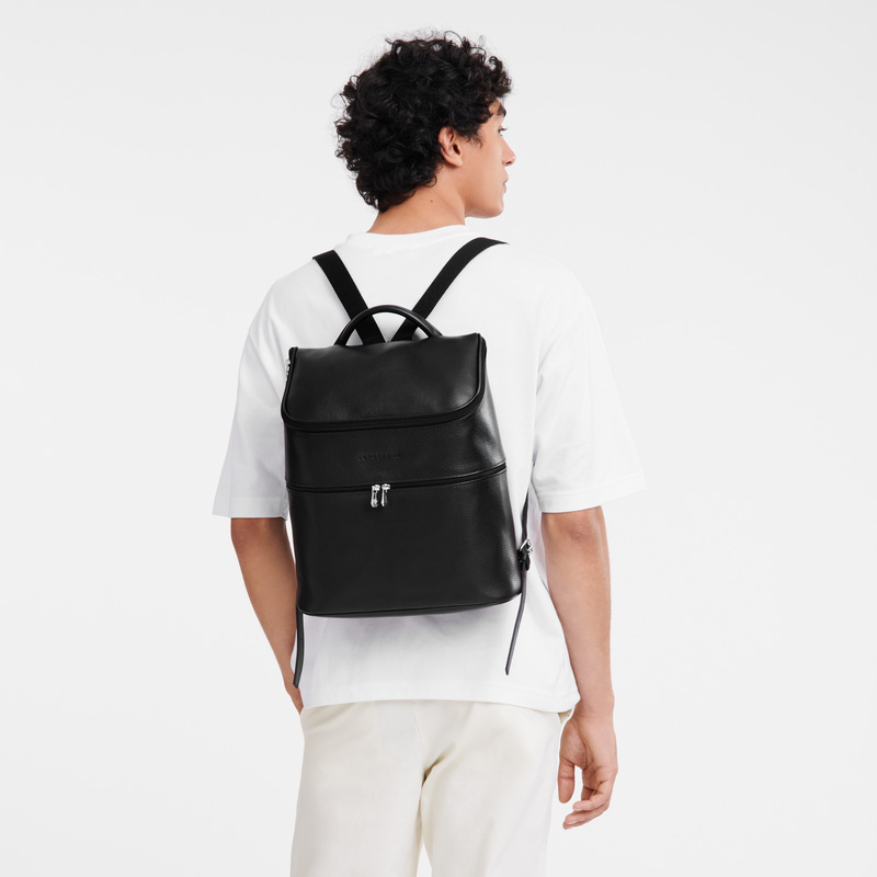 Longchamp | Le Foulonné Backpack Black - Leather | Black