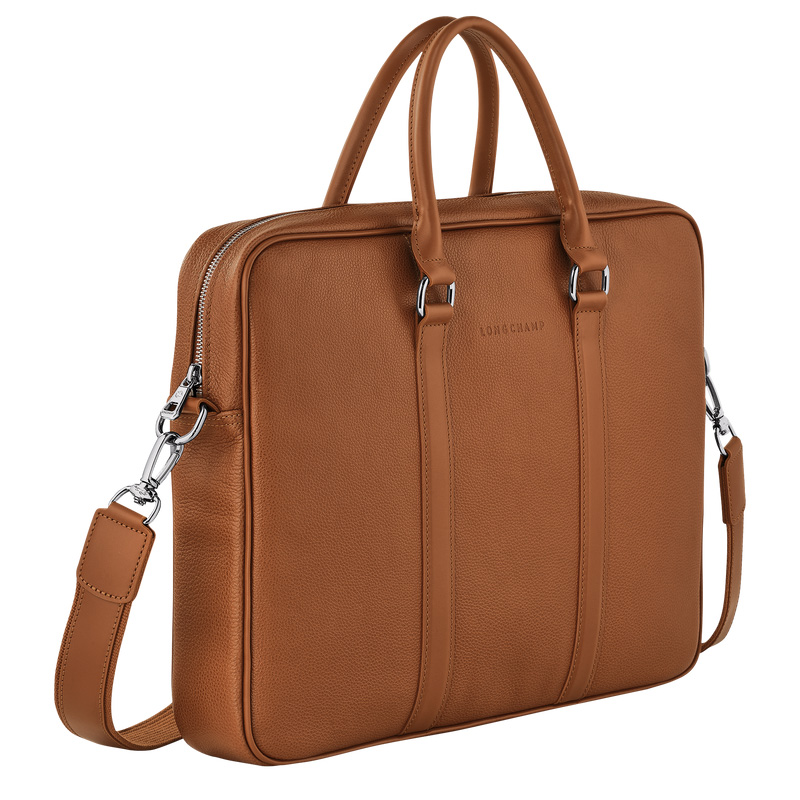 Longchamp | Le Foulonné S Briefcase Caramel - Leather | Caramel