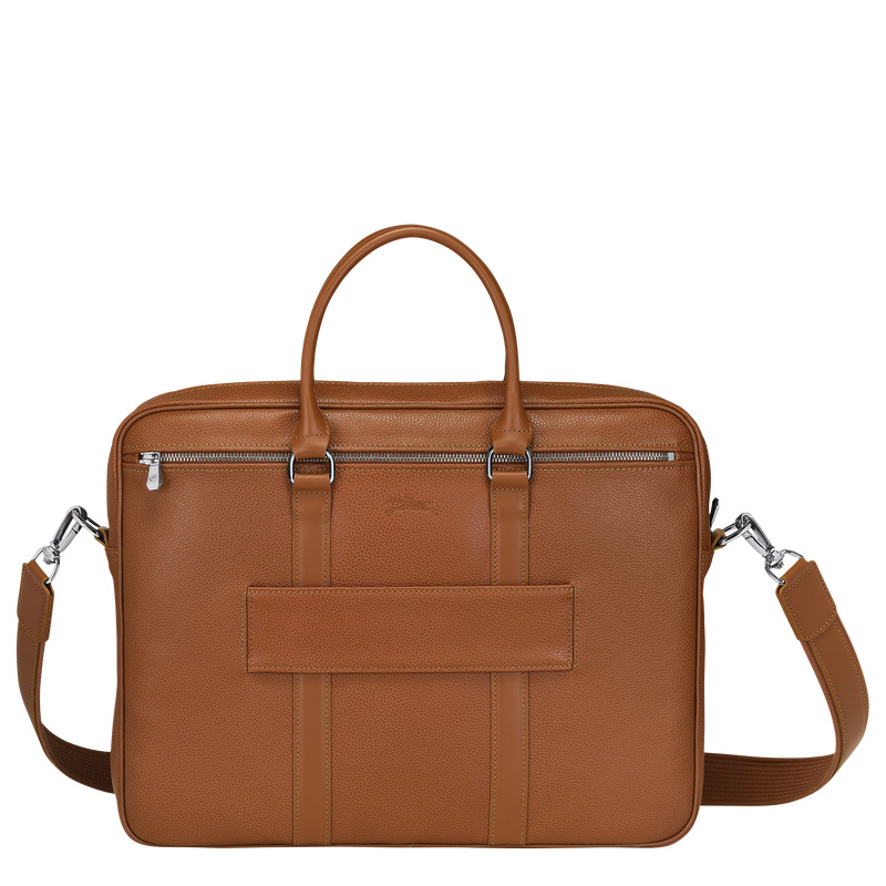 Longchamp | Le Foulonné S Briefcase Caramel - Leather | Caramel