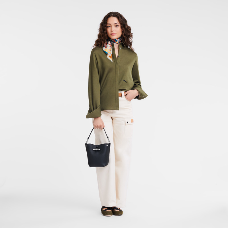 Longchamp | Le Roseau XS Bucket bag Black - Leather | Black