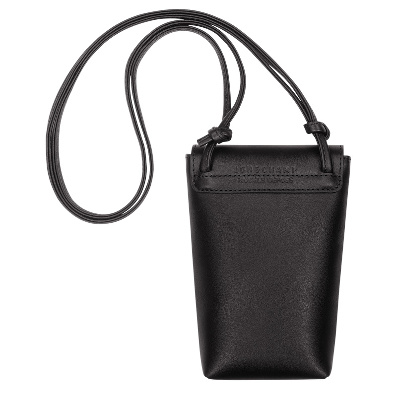 Longchamp | Le Pliage Xtra Phone case with leather lace Black - Leather | Black