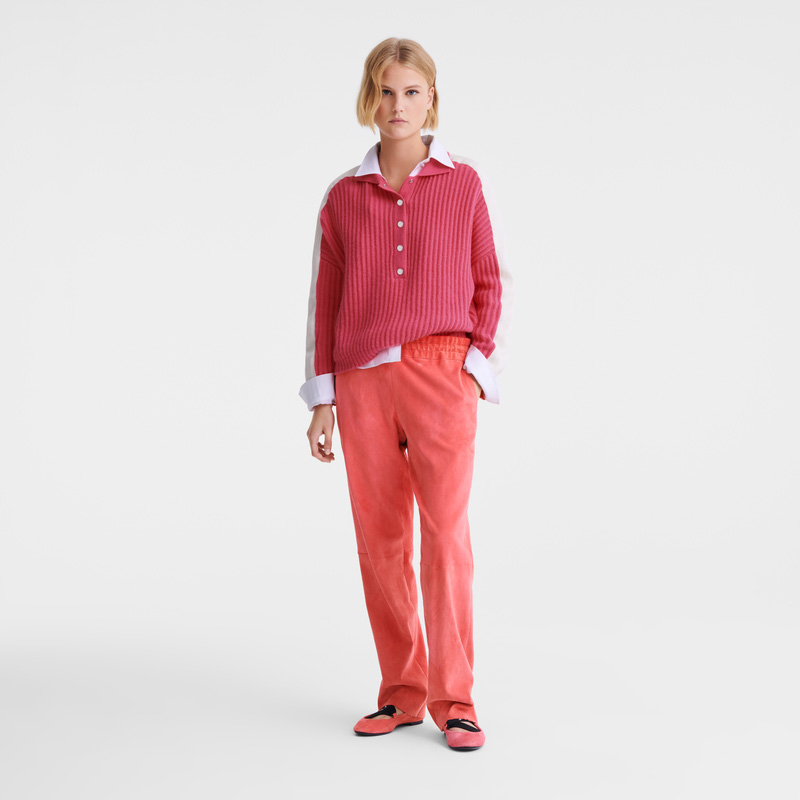 Longchamp | Polo collar jumper Pink - Knit | Pink