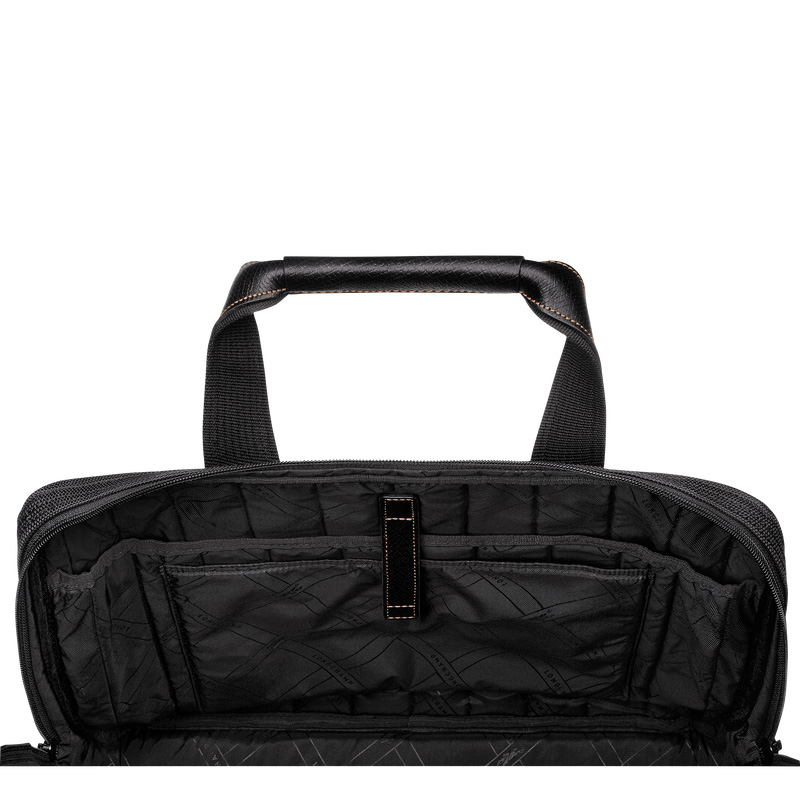 Longchamp | Boxford L Briefcase Black - Recycled canvas | Black