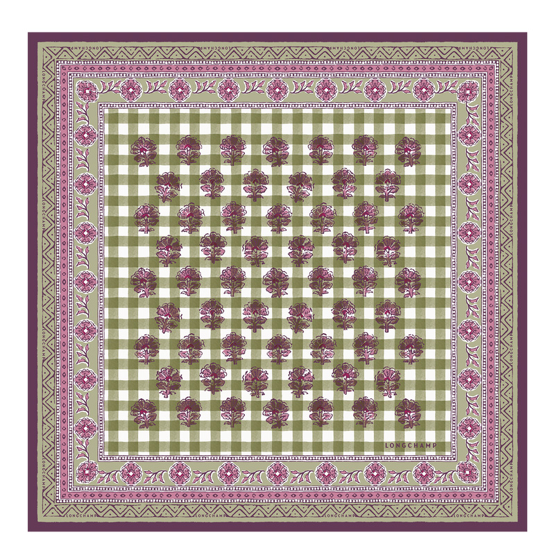 Longchamp | The Bucolic Escapade Silk scarf 50 Artichoke - OTHER | Artichoke