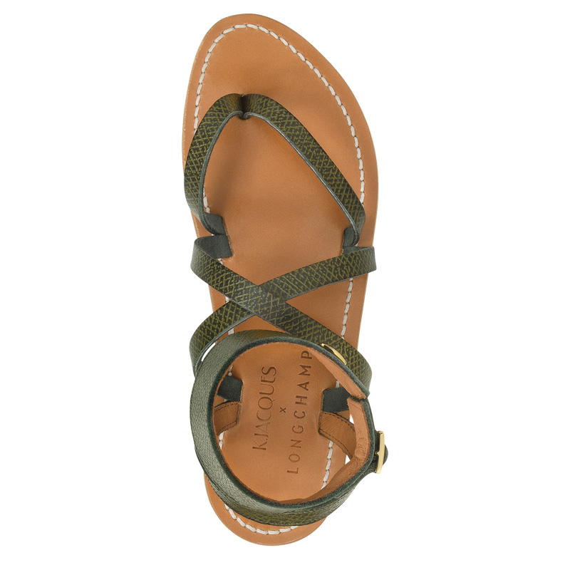 Longchamp | x K.Jacques Sandals Forest - Leather | Forest