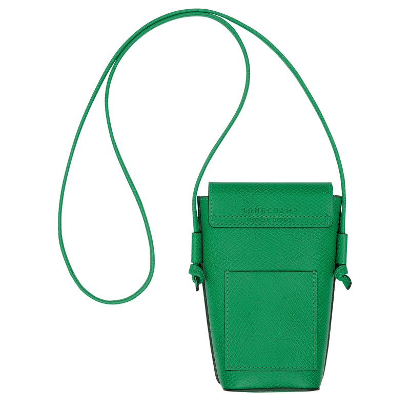 Longchamp | Épure Phone case with leather lace Green - Leather | Green