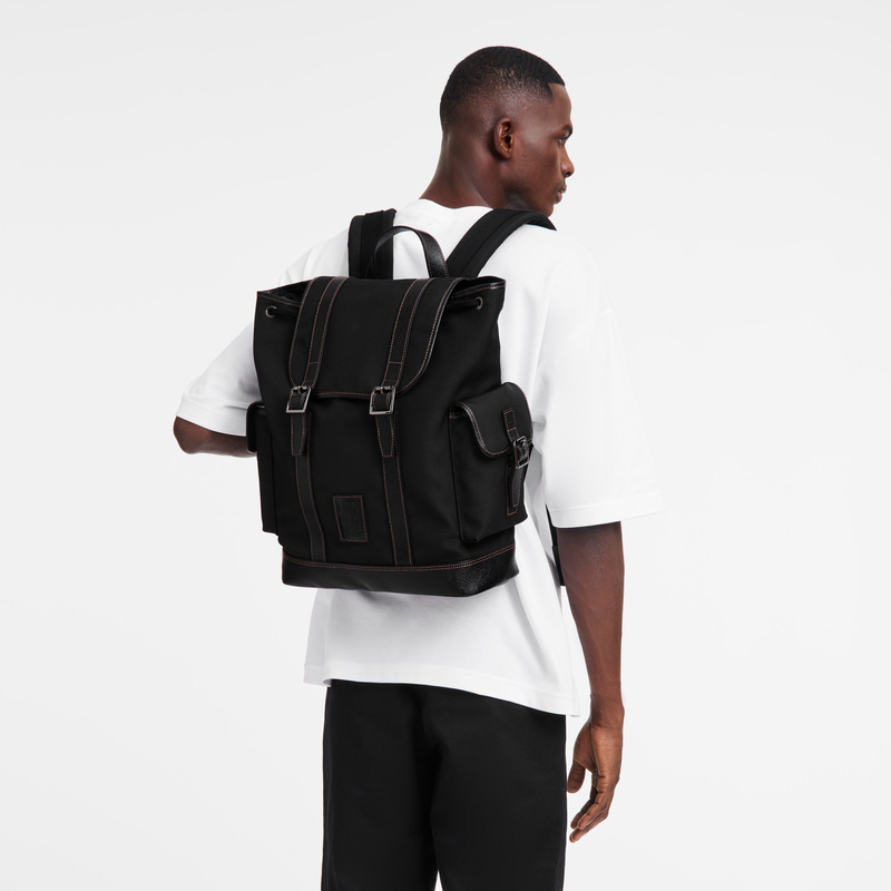Longchamp | Boxford Backpack Black - Recycled canvas | Black