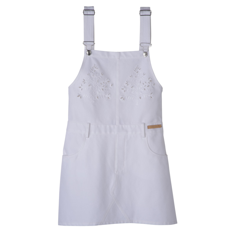 Longchamp | Dress White - Embroidered gabardine | White