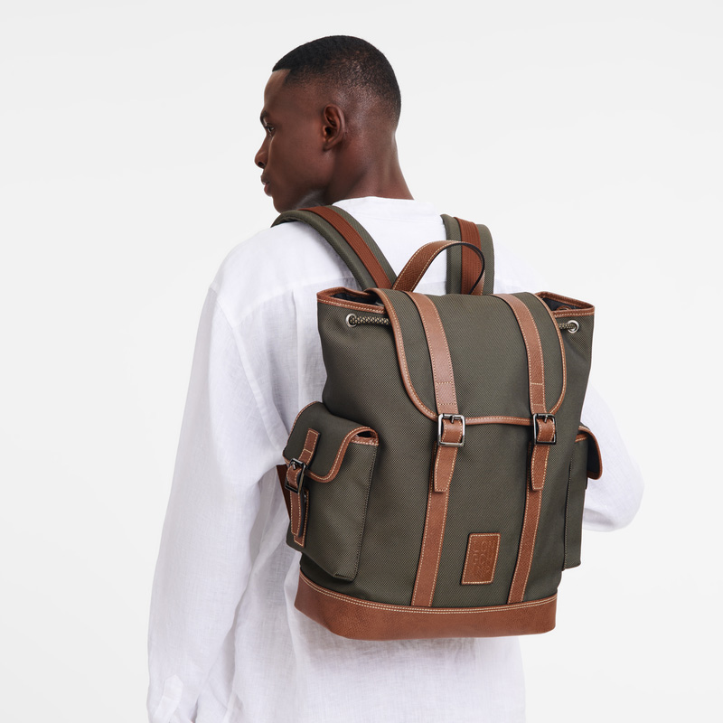 Longchamp | Boxford Backpack Brown - Recycled canvas | Brown
