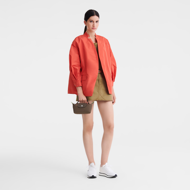 Longchamp | Le Pliage Green Pouch with handle Terra - Recycled canvas | Terra