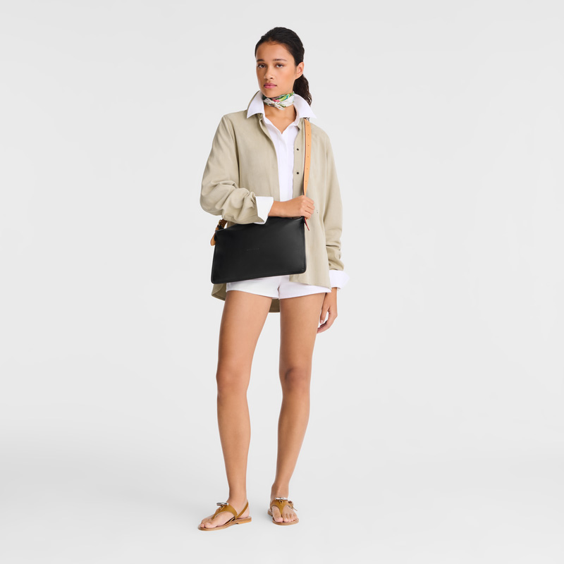Longchamp | Smoothie M Crossbody bag Black - Leather | Black