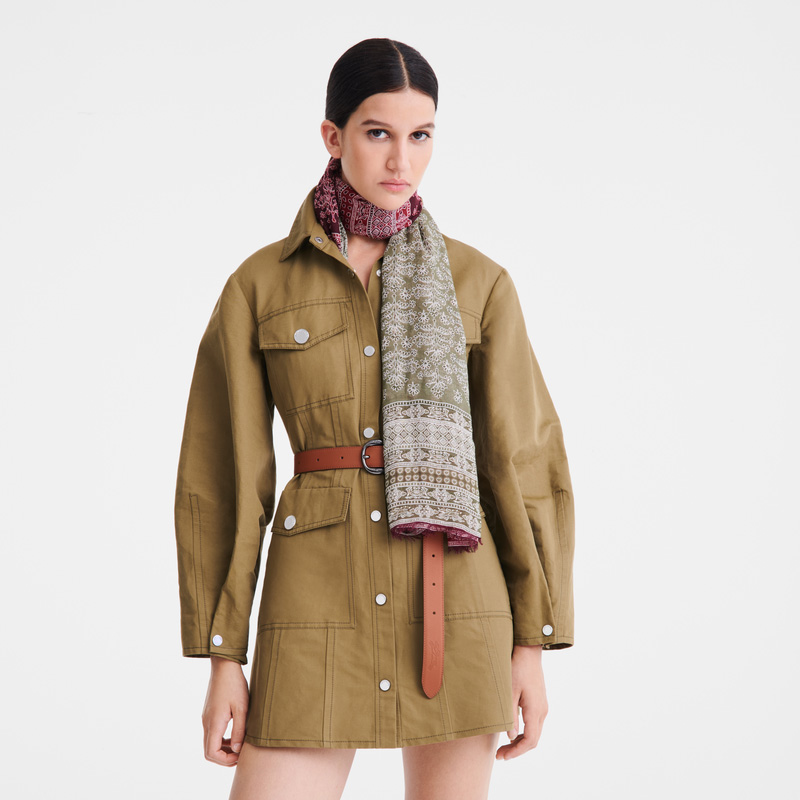 Longchamp | Tree of Life Stole Eggplant - OTHER | Eggplant