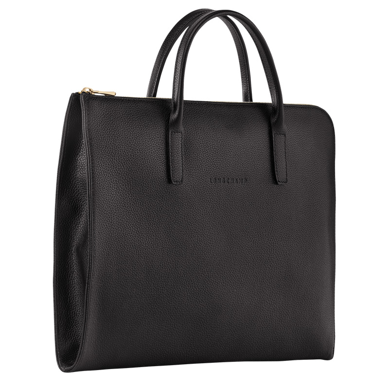 Longchamp | Le Foulonné S Briefcase Black - Leather | Black