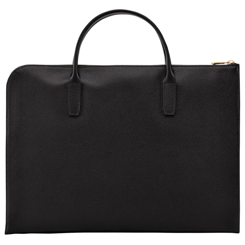 Longchamp | Le Foulonné S Briefcase Black - Leather | Black