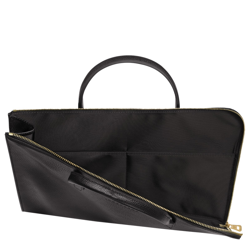 Longchamp | Le Foulonné S Briefcase Black - Leather | Black