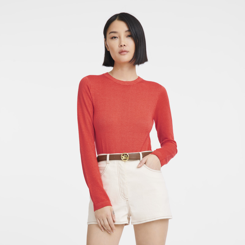 Longchamp | Box-Trot Ladies' belt Cognac - Leather | Cognac