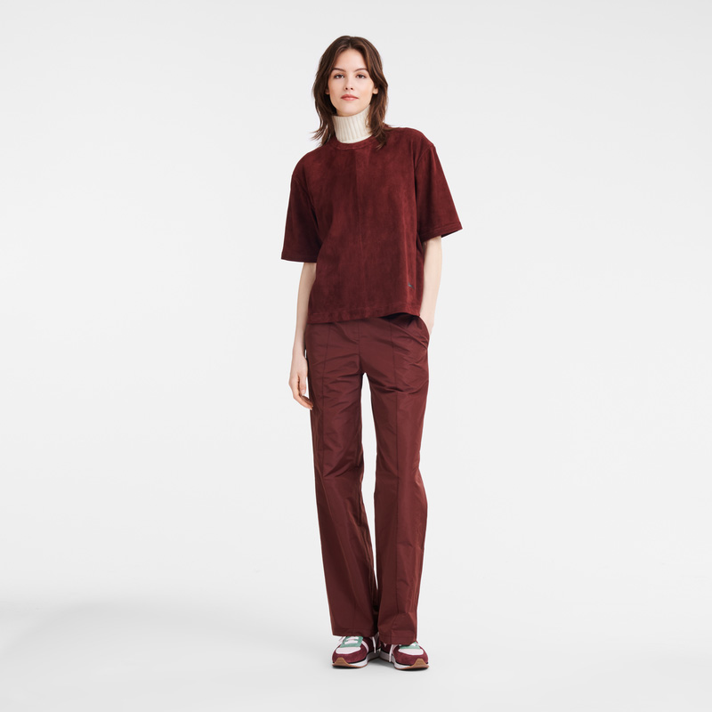 Longchamp | Short leather top Burgundy - Leather | Burgundy