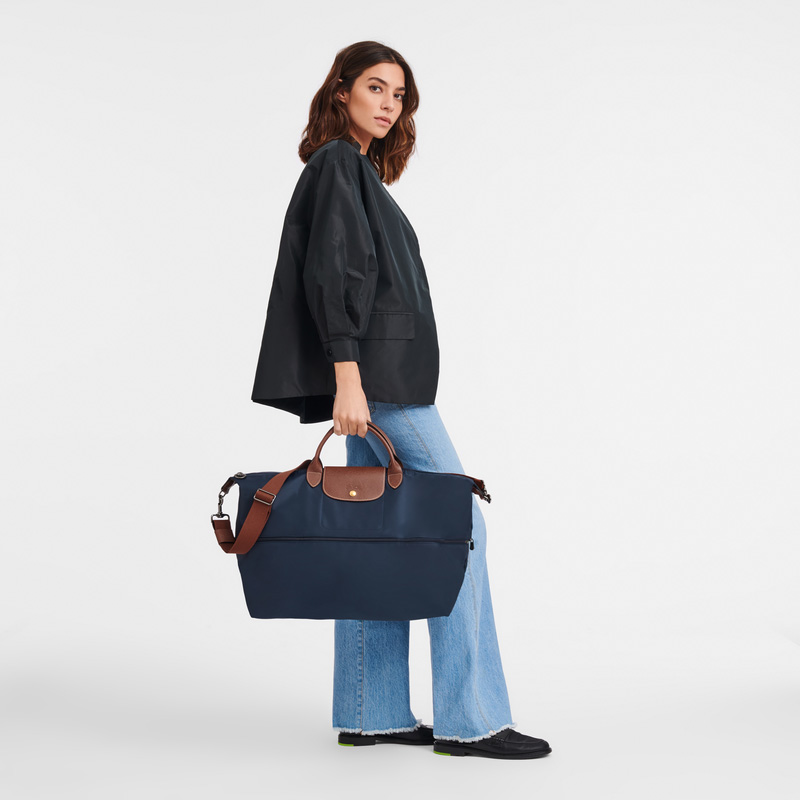 Longchamp | Le Pliage Original Travel bag expandable Navy - Recycled canvas | Navy