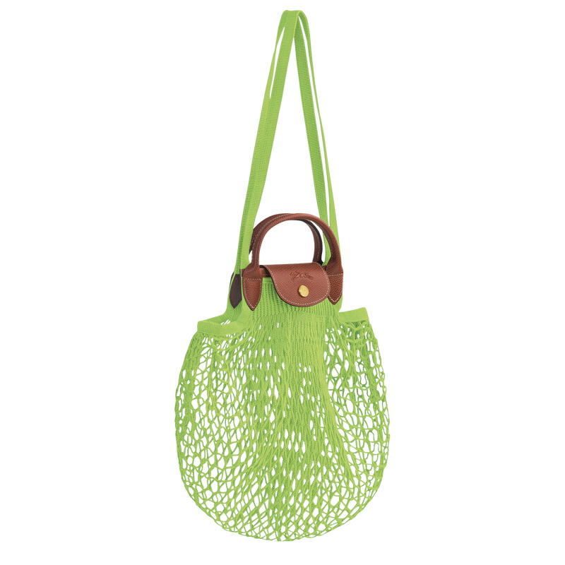 Longchamp | Le Pliage Filet L Mesh bag Green Light - Canvas | Green Light