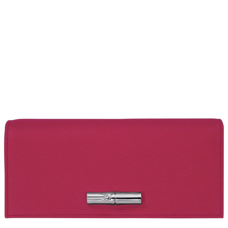 Longchamp | Le Roseau Flap wallet Beetroot - Leather | Beetroot