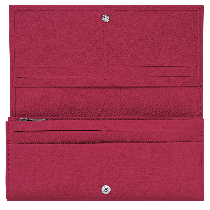 Longchamp | Le Roseau Flap wallet Beetroot - Leather | Beetroot