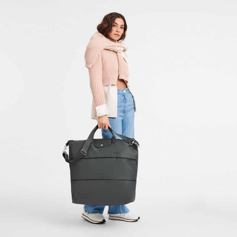 Longchamp | Le Pliage Green Travel bag expandable Graphite - Recycled canvas | Graphite