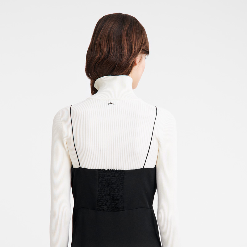 Longchamp | Long dress Black - Fluid crepe | Black