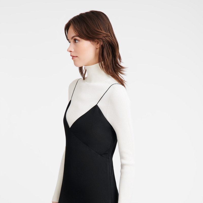 Longchamp | Long dress Black - Fluid crepe | Black
