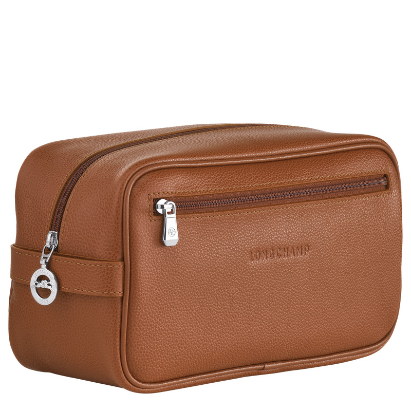 Longchamp | Le Foulonné Toiletry case Caramel - Leather | Caramel