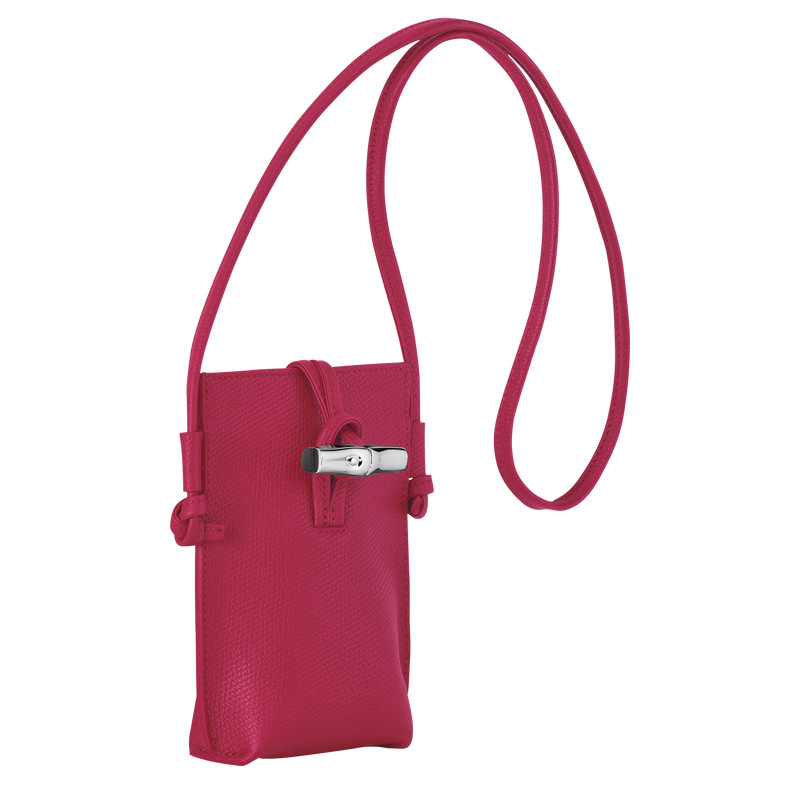 Longchamp | Le Roseau Phone case Beetroot - Leather | Beetroot