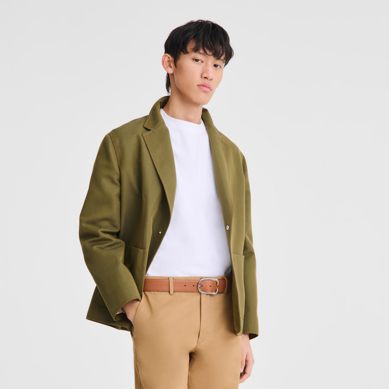 Longchamp | Le Foulonné Men's belt Caramel - Leather | Caramel