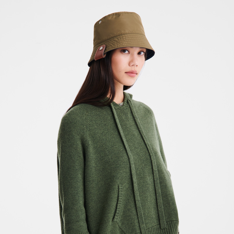 Longchamp | Reversible bucket hat Navy/Artichoke - Technical taffeta | Navy/Artichoke