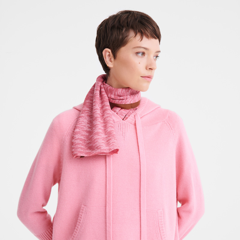 Longchamp | Chevaux Stole Marshmallow - Horse print | Marshmallow