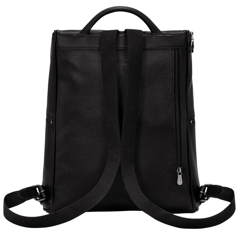 Longchamp | Le Foulonné Backpack Black - Leather | Black