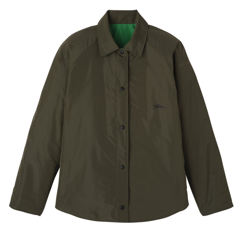 Longchamp | Padded blouson Khaki/Green - Technical taffeta | Khaki/Green