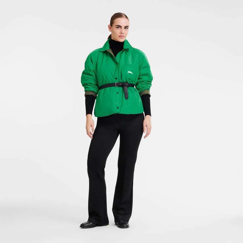 Longchamp | Padded blouson Khaki/Green - Technical taffeta | Khaki/Green