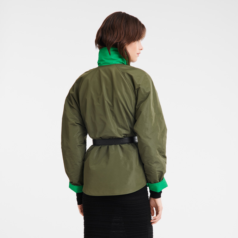 Longchamp | Padded blouson Khaki/Green - Technical taffeta | Khaki/Green
