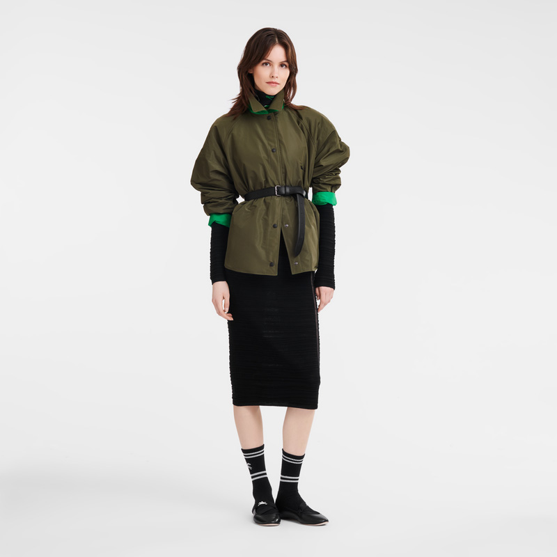 Longchamp | Padded blouson Khaki/Green - Technical taffeta | Khaki/Green