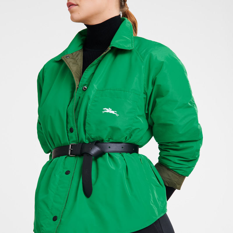 Longchamp | Padded blouson Khaki/Green - Technical taffeta | Khaki/Green
