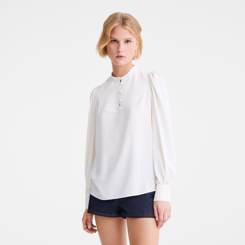 Longchamp | Blouse Ecru - Fluid crepe | Ecru