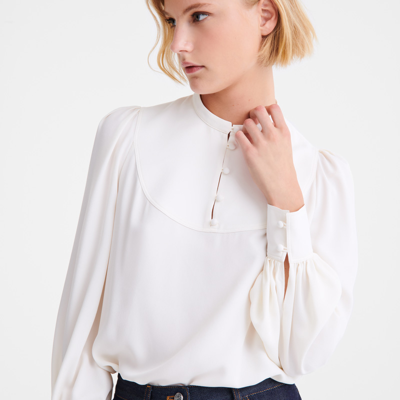 Longchamp | Blouse Ecru - Fluid crepe | Ecru