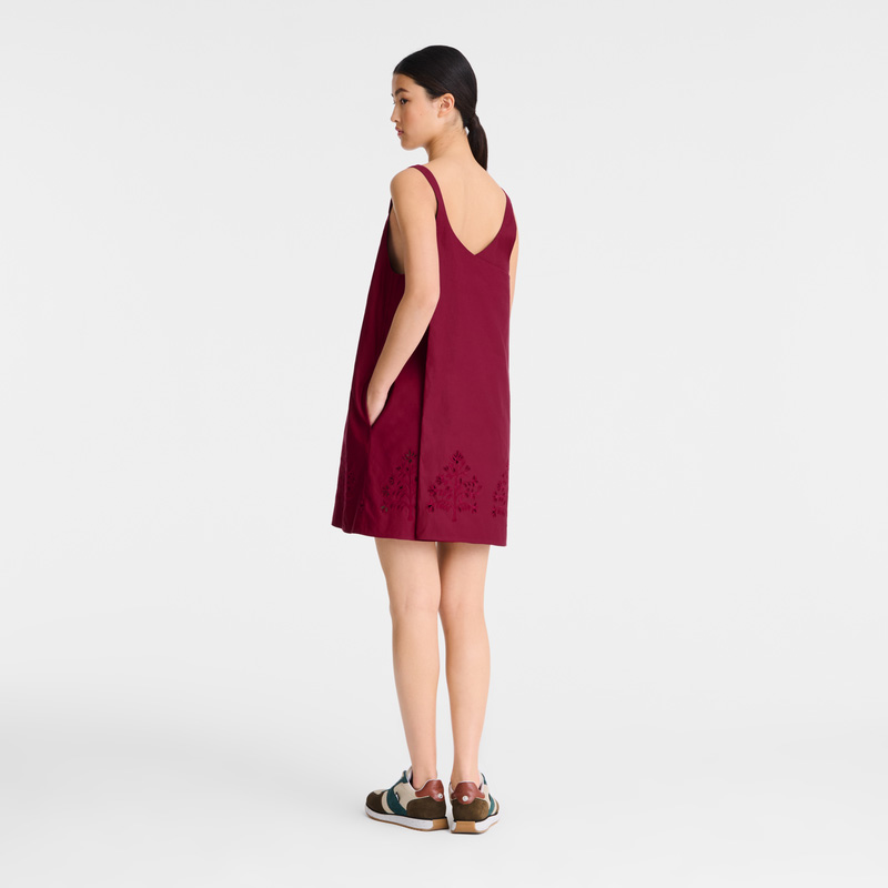 Longchamp | Dress Beetroot - Embroidered canvas | Beetroot