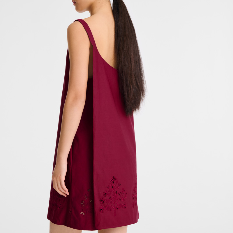 Longchamp | Dress Beetroot - Embroidered canvas | Beetroot