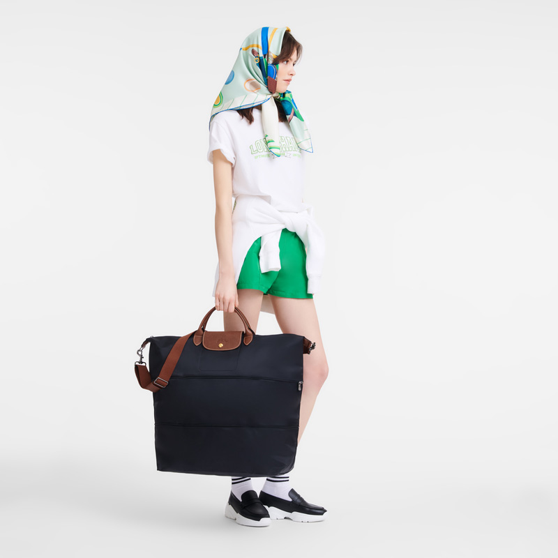 Longchamp | Le Pliage Original Travel bag expandable Black - Recycled canvas | Black