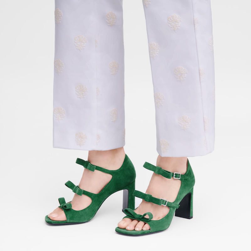 Longchamp | La Baronne Sandals Thyme - Leather | Thyme