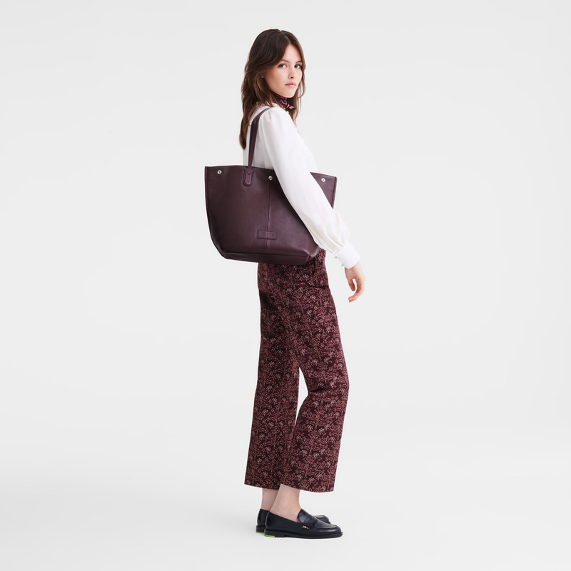 Longchamp | Essential L Tote bag Eggplant - Leather | Eggplant