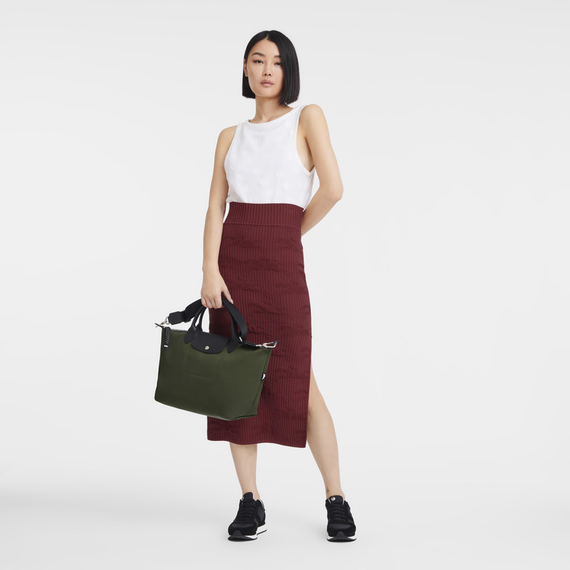 Longchamp | Le Pliage Energy L Handbag Khaki - Recycled canvas | Khaki