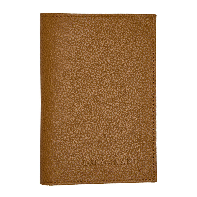 Longchamp | Le Foulonné Passport cover Walnut - Leather | Walnut