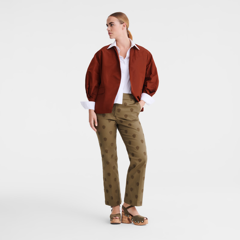 Longchamp | Kimono jacket Chestnut - Technical taffeta | Chestnut